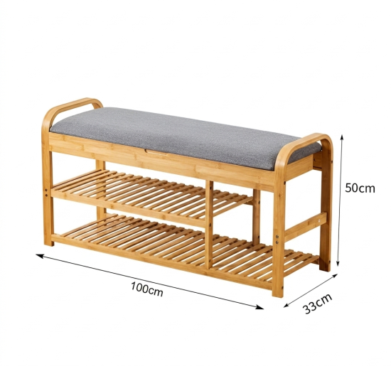 Wooden Bench With Storage